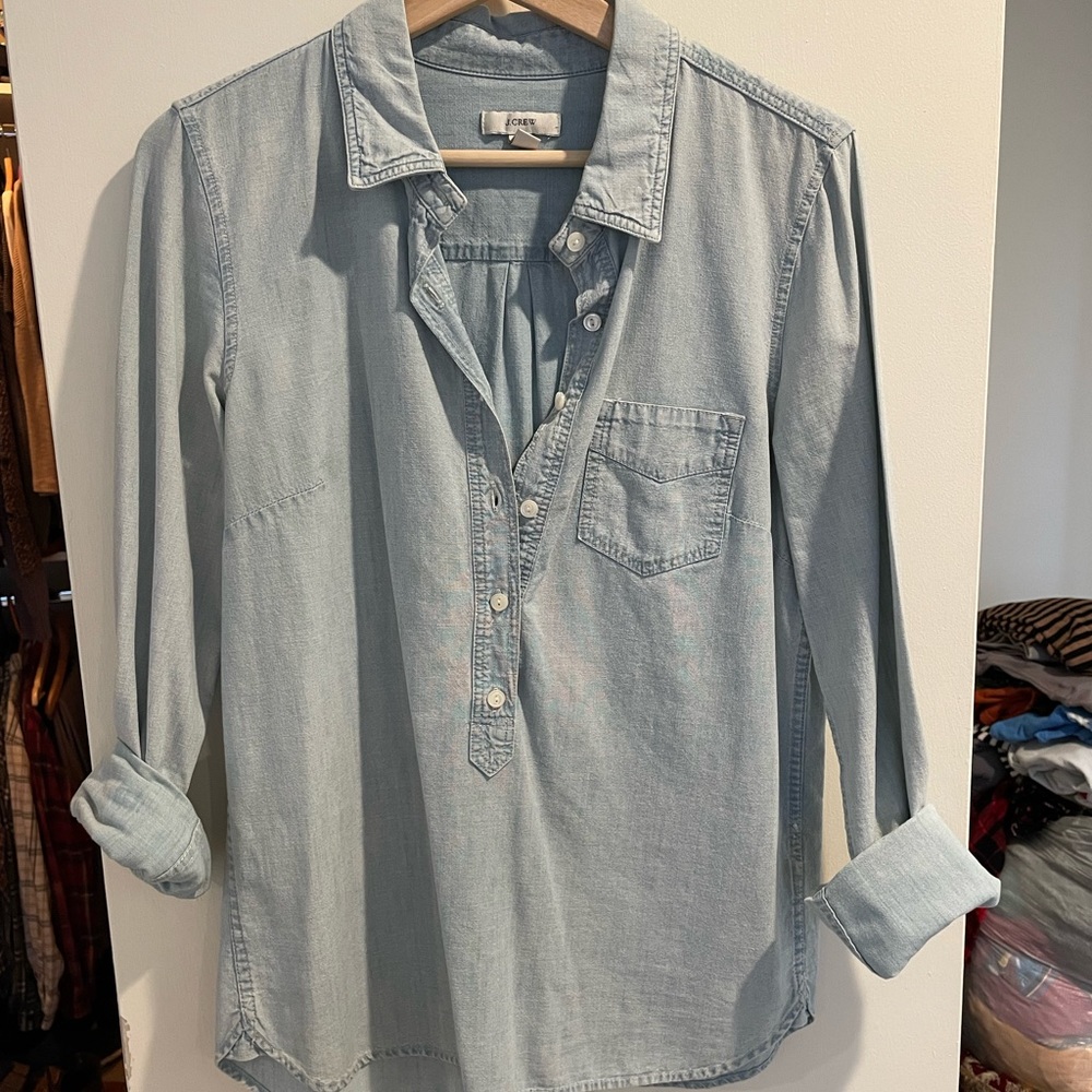 Jcrew light denim button up shirt